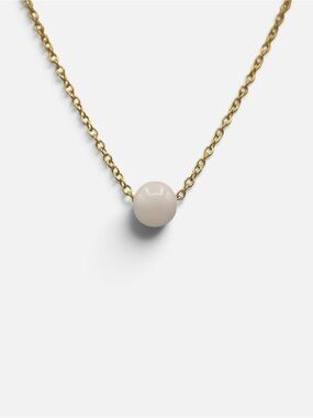 WHITE JADE UNA NECKLACE (GOLD)